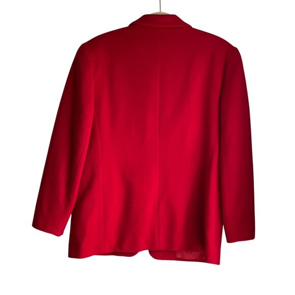 VTG Harvé Benard Med/Large Blazer Red Wool Cashmere Bl Single Button Old Money - Picture 2 of 12